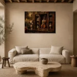 Collector’s Salon Violin Wall Art Canvas Print presented in a sophisticated home setting