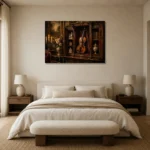 Collector’s Salon Violin Wall Art Canvas Print showcased in an elegant minimalist interior