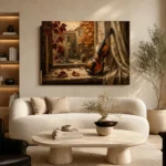 Autumn Courtyard Violin Wall Art Canvas Print - Image 6