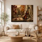 Autumn Courtyard Violin Wall Art Canvas Print - Image 7