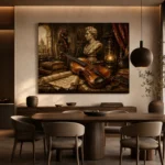 Old Master's Studio Violin Wall Art Canvas Print - Image 4