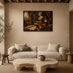 Old Master’s Studio Violin Wall Art Canvas Print presented in a sophisticated home setting