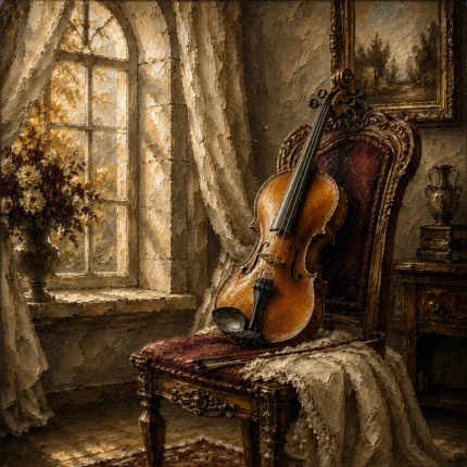Morning Light Violin Wall Art Canvas Print