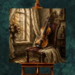Morning Light Violin Wall Art Canvas Print - Image 2