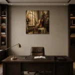 Morning Light Violin Wall Art Canvas Print displayed in a contemporary gallery-inspired room