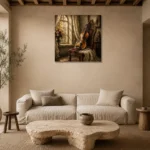 Morning Light Violin Wall Art Canvas Print presented in a sophisticated home setting