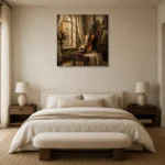 Morning Light Violin Wall Art Canvas Print showcased in an elegant minimalist interior
