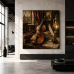 Composer's Study Violin Wall Art Canvas Print - Image 5