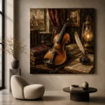 Composer's Study Violin Wall Art Canvas Print - Image 6