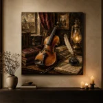 Composer's Study Violin Wall Art Canvas Print - Image 7