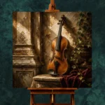 Classical Violin Architectural Wall Art Canvas Print - Image 2