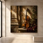 Classical Violin Architectural Wall Art Canvas Print - Image 3