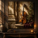 Classical Violin Architectural Wall Art Canvas Print - Image 4