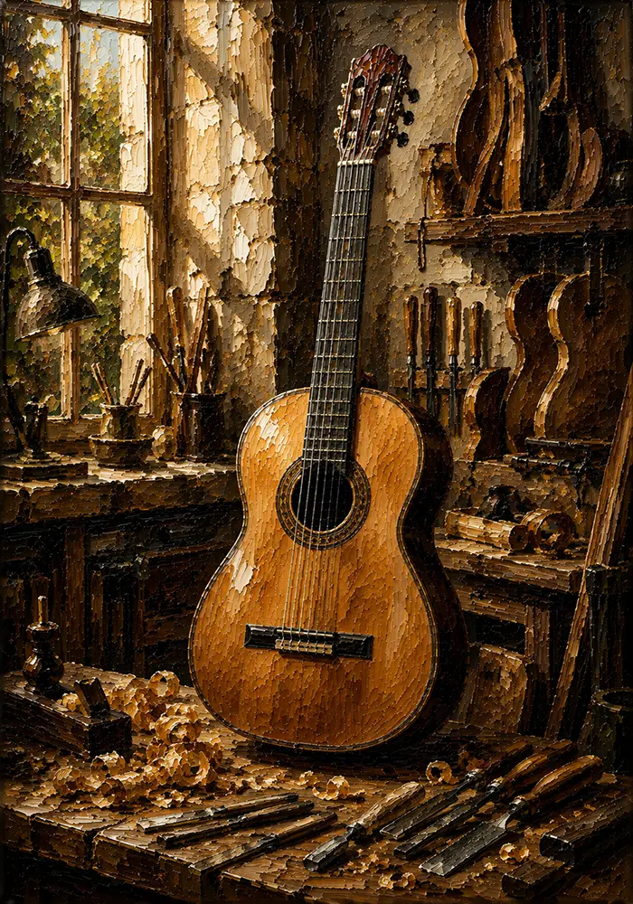 Timeless Classical Guitar Wall Art Canvas Print