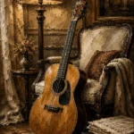 Warm Acoustic Guitar Wall Art Canvas Print