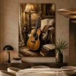 Warm Acoustic Guitar Wall Art Canvas Print - Image 5