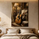 Warm Acoustic Guitar Wall Art Canvas Print - Image 6