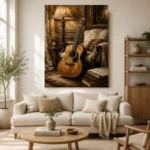 Warm Acoustic Guitar Wall Art Canvas Print - Image 7