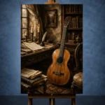 Old World Classical Guitar Wall Art Canvas Print - Image 2