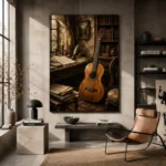 Old World Classical Guitar Wall Art Canvas Print - Image 3
