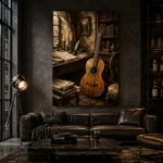 Old World Classical Guitar Wall Art Canvas Print - Image 4