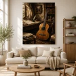 Old World Classical Guitar Wall Art Canvas Print - Image 7