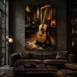 Modern Acoustic Guitar Wall Art Canvas Print - Image 4