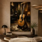Modern Acoustic Guitar Wall Art Canvas Print - Image 5