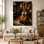 Modern Acoustic Guitar Wall Art Canvas Print - Image 7