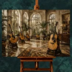 Conservatory Acoustic Guitar Wall Art Canvas Print - Image 2
