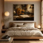Vintage Acoustic Guitar Still Life Wall Art Canvas Print - Image 8