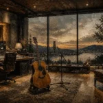Contemporary Studio Guitar Wall Art Canvas Print