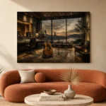 Contemporary Studio Guitar Wall Art Canvas Print - Image 3
