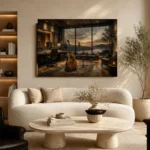 Contemporary Studio Guitar Wall Art Canvas Print - Image 6