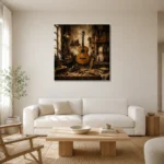 Artisan Classical Guitar Wall Art Canvas Print styled in a refined neutral interior