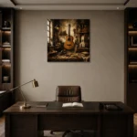 Artisan Classical Guitar Wall Art Canvas Print displayed in a contemporary gallery-inspired room