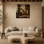 Artisan Classical Guitar Wall Art Canvas Print presented in a sophisticated home setting