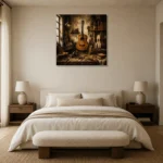 Artisan Classical Guitar Wall Art Canvas Print showcased in an elegant minimalist interior