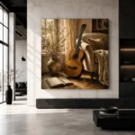 Serene Acoustic Guitar Wall Art Canvas Print - Image 5