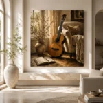 Serene Acoustic Guitar Wall Art Canvas Print - Image 8