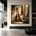 Antique Acoustic Guitar Wall Art Canvas Print - Image 5