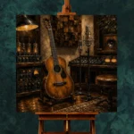 Premium Recording Studio Guitar Wall Art Canvas Print - Image 2