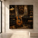 Premium Recording Studio Guitar Wall Art Canvas Print - Image 3