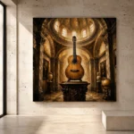 Classical Guitar Pedestal Wall Art Canvas Print - Image 3