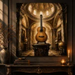 Classical Guitar Pedestal Wall Art Canvas Print - Image 4