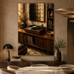 Warm Walnut Vintage Vinyl Record Wall Art Canvas Print - Image 5