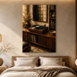 Warm Walnut Vintage Vinyl Record Wall Art Canvas Print - Image 6