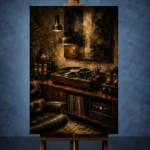 Luxury Walnut Vinyl Record Wall Art Canvas Print - Image 2