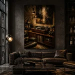 Luxury Walnut Vinyl Record Wall Art Canvas Print - Image 4