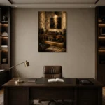 Contemporary Audiophile Vinyl Record Wall Art Canvas Print displayed in a contemporary gallery-inspired room